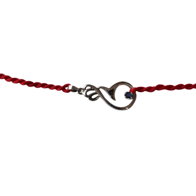 Real Blue Sapphire Sterling Silver Rakhi for Brothers SNSR58