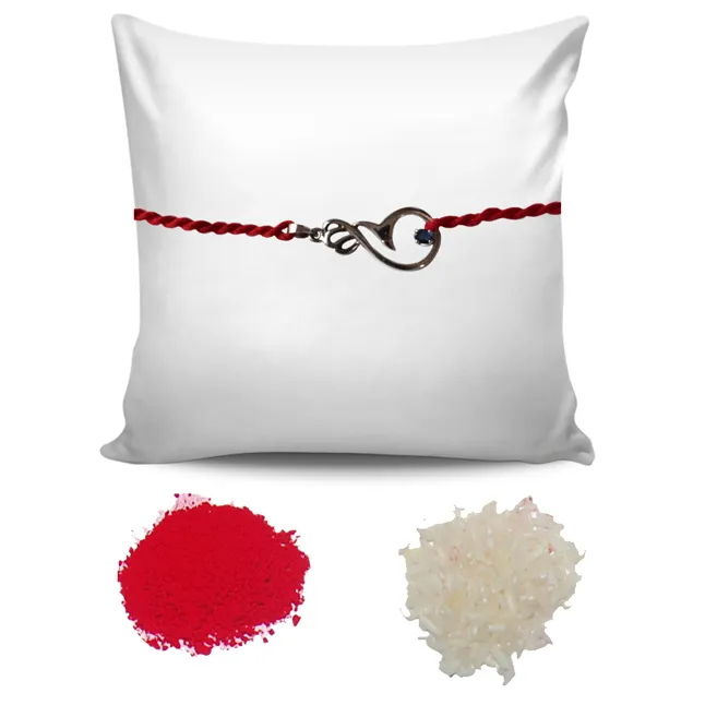 Real Blue Sapphire Sterling Silver Rakhi for Brothers (SNSR58)