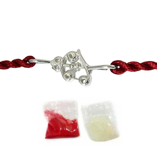 Trishul Shaped Sterling Silver Rakhi for Brothers (SNSR5)