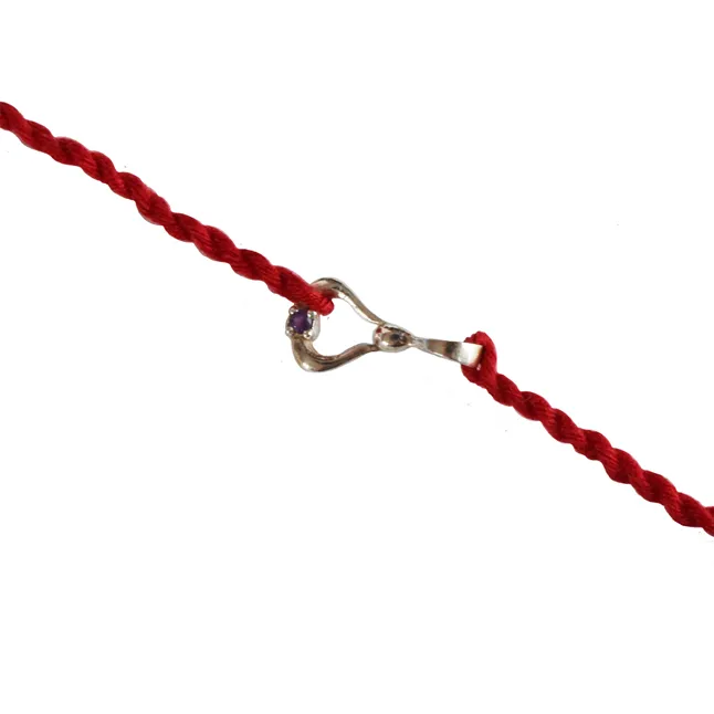 Purple Amethyst Sterling Silver Rakhi for Brothers SNSR60