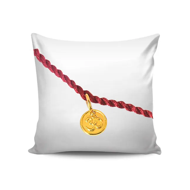 Gold Plated OM Shaped Sterling Silver Rakhi for Brothers (SNSR6)