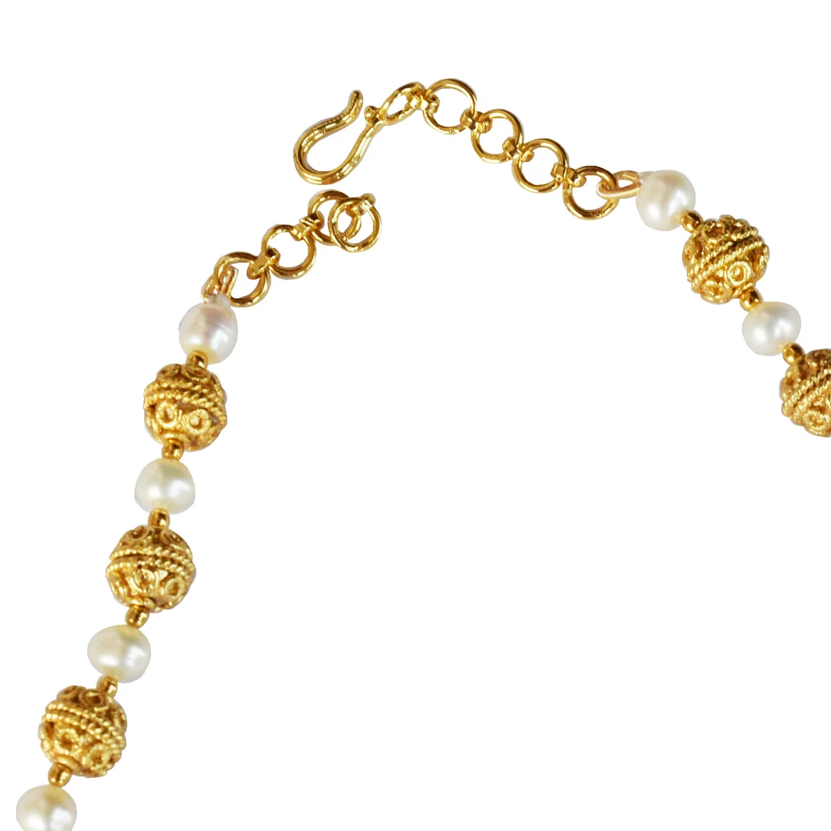 Gold Plated Pendant & Real Freshwater Pearl Choker Necklace (SP120)