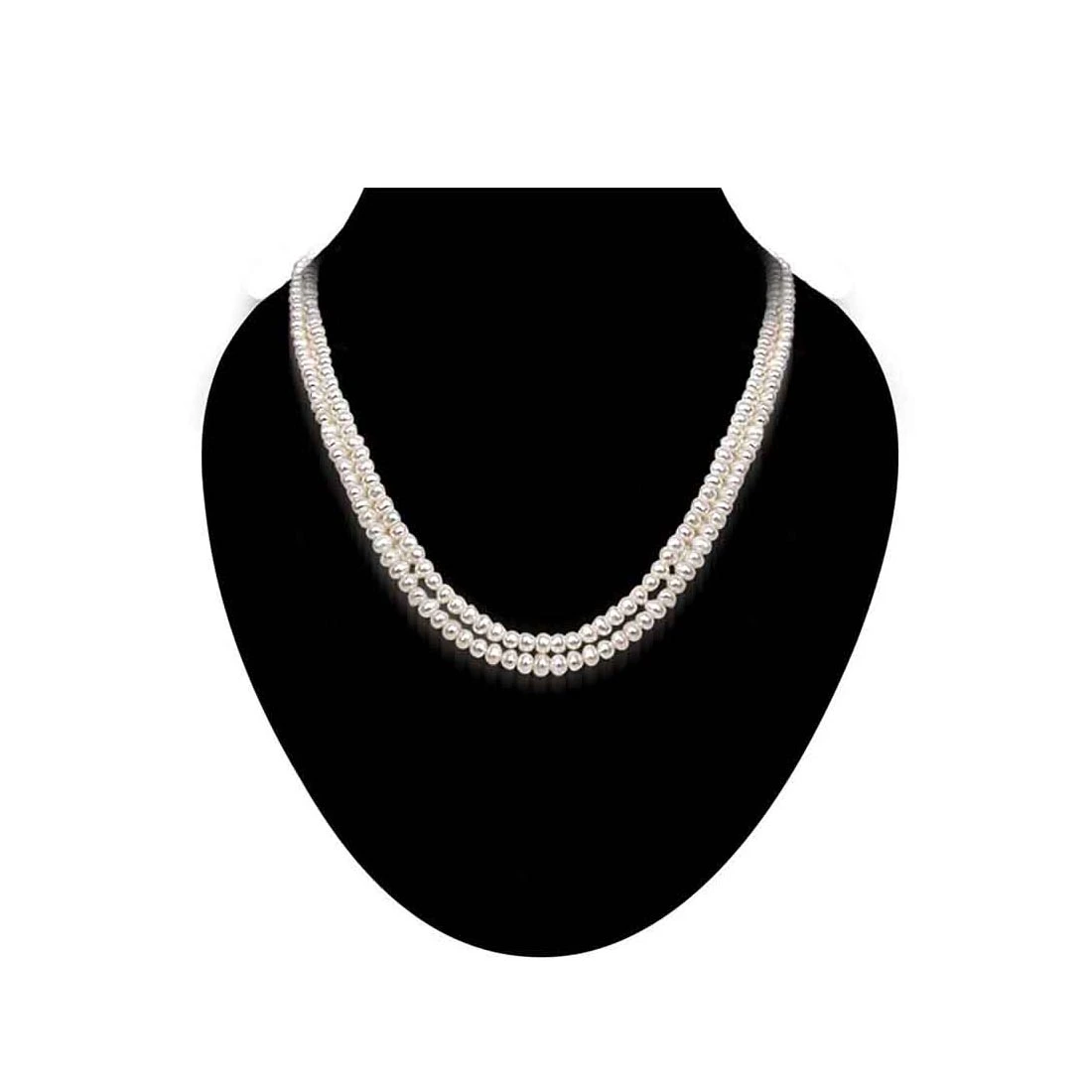 Regale - 2 Line Real Freshwater Pearl Necklace for Women (SP264)