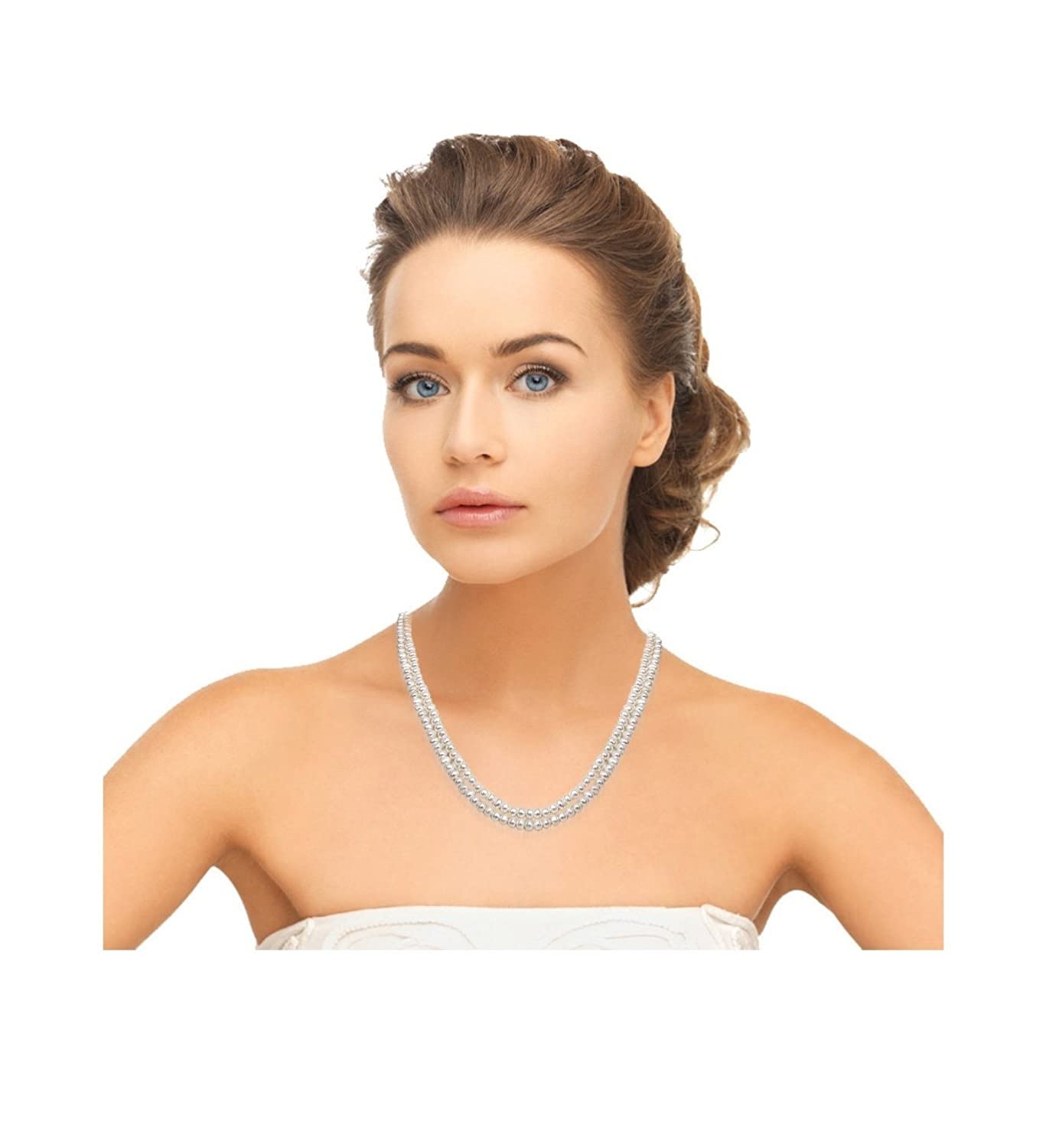 Regale - 2 Line Real Freshwater Pearl Necklace for Women (SP264)