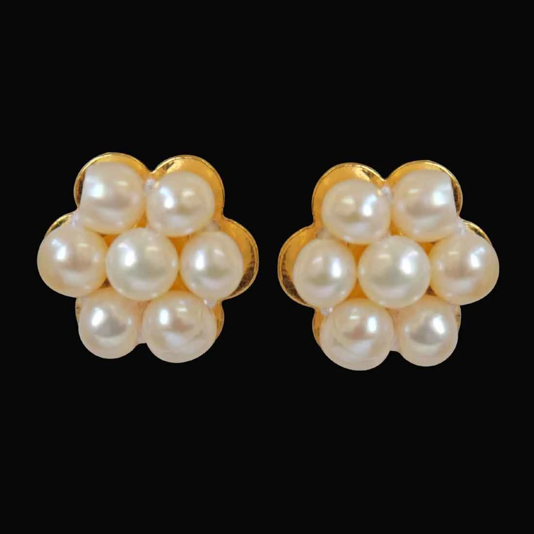 Traditional Real Freshwater Pearl & Gold Plated Kuda Jodi Earrings for Women (SP296)