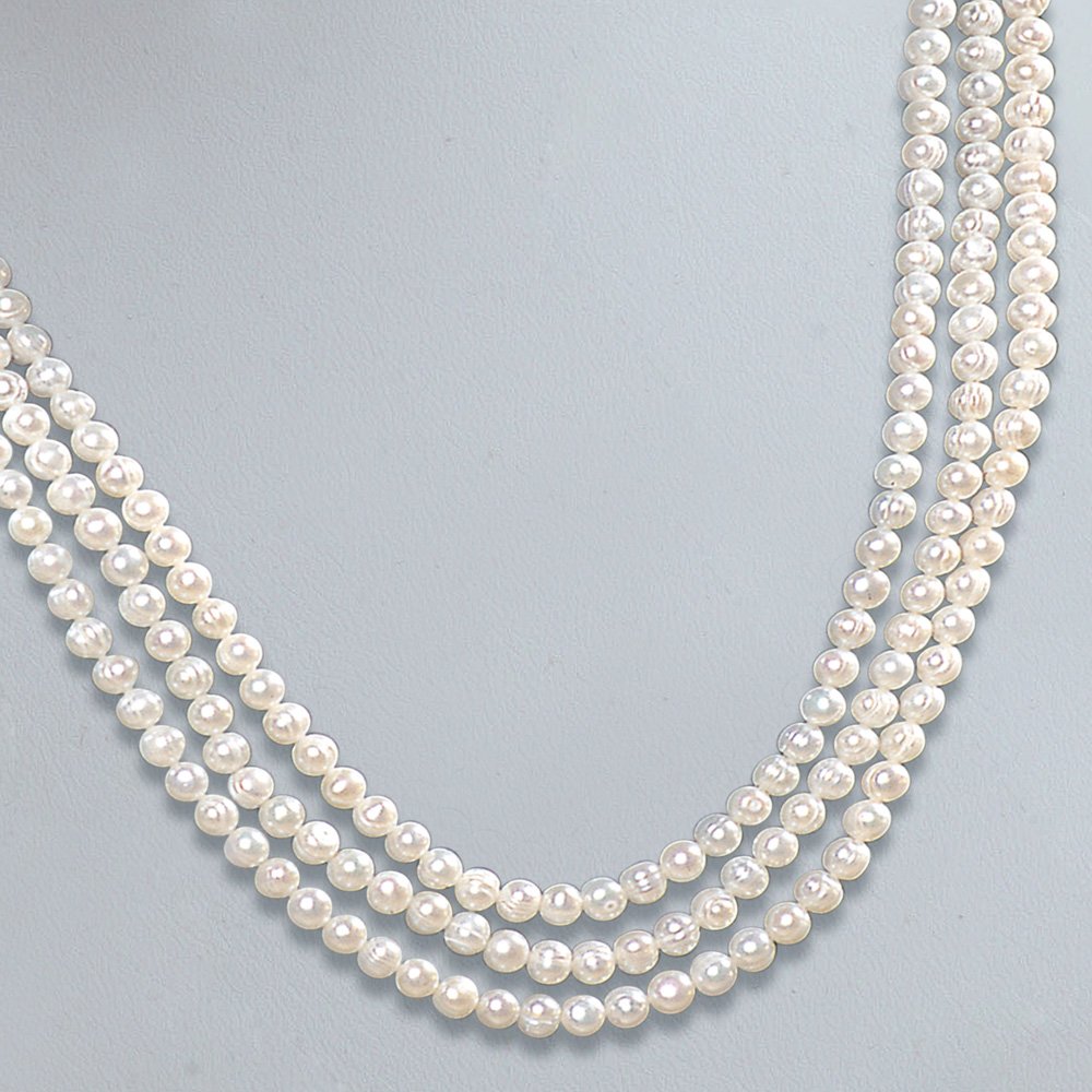 Real Pearl Melody of life - 3 Line Real Freshwater Pearl Necklace for Women (SP78)
