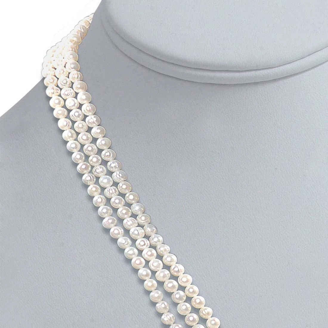 Real Pearl Melody of life - 3 Line Real Freshwater Pearl Necklace for Women (SP78)