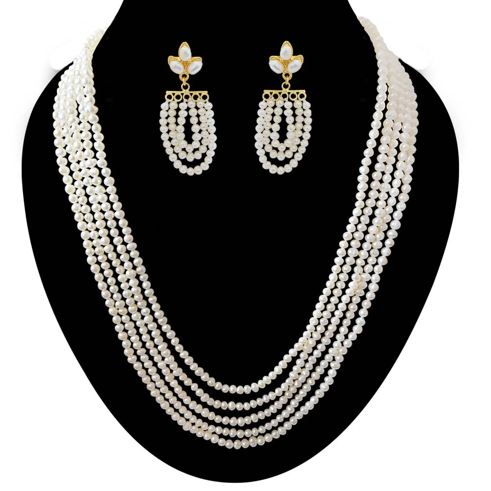 Charming Beauty - Real Freshwater Pearl Necklace, Bracelet & Earring Set for Women (SP91)
