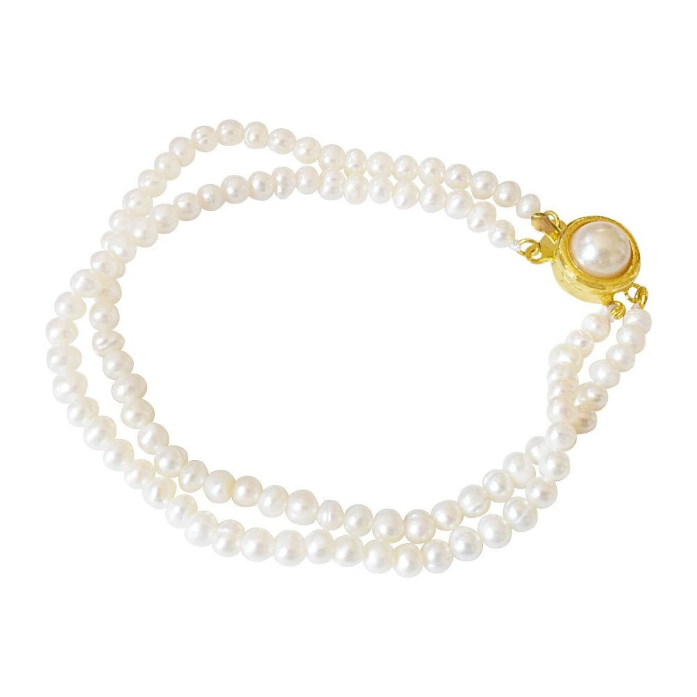 Shimmering Elegance - Real Freshwater Pearl Necklace, Bracelet & Earring Set for Women (SP94)