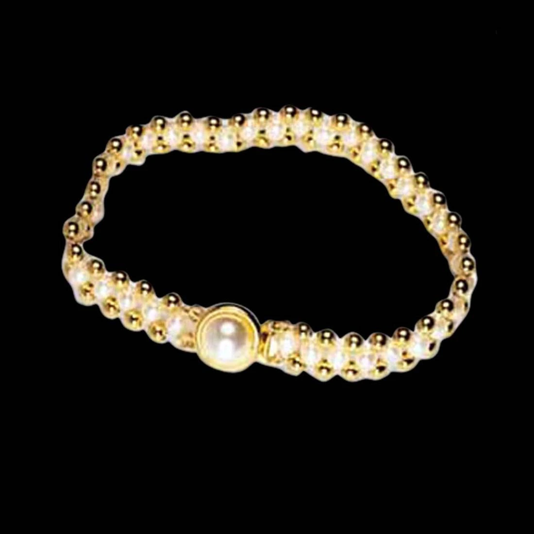 Enchanting Elegance Pearls - Real Freshwater Pearl & Gold Plated Beads Necklace, Bracelet & Earring Set for Women (SP96)