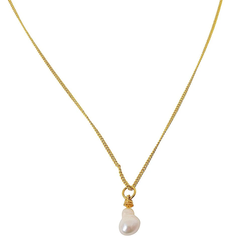 5.50ct Real Natural Twin Freshwater Pearl Pendants with Gold Plated Chain