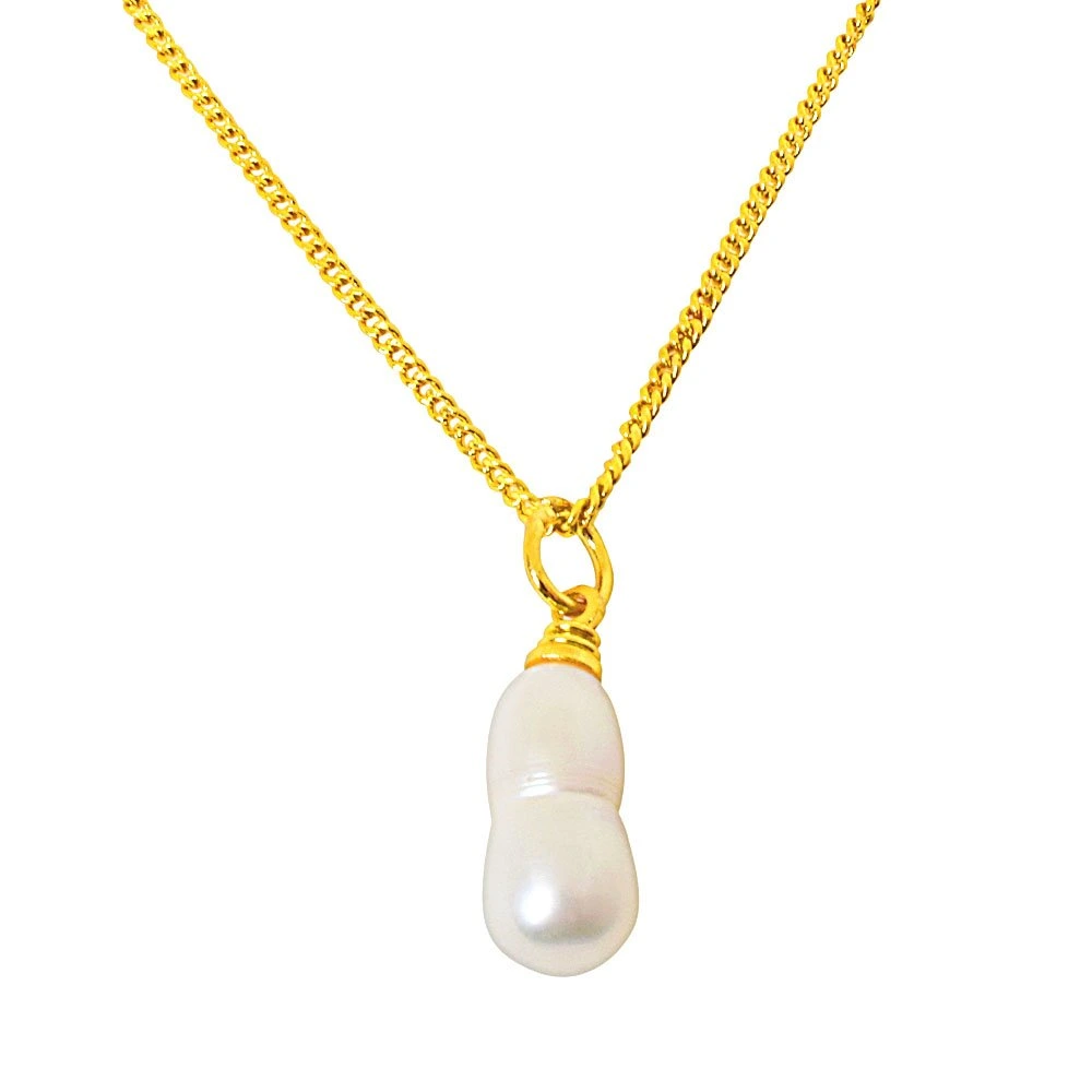 6.50cts Freshwater Pearl Pendant with Gold Plated Chain (SPP20)
