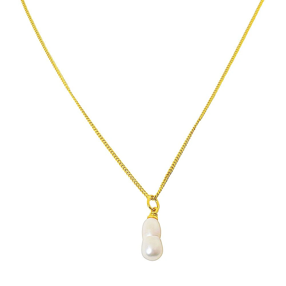 6.50ct Real Natural Freshwater Pearl Pendants with Gold Plated Chain