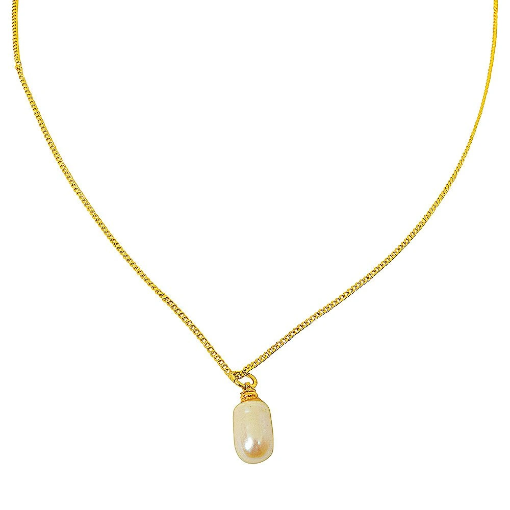 10.00cts Real Natural Freshwater Pearl Pendant with Gold Plated Chain (SPP2)