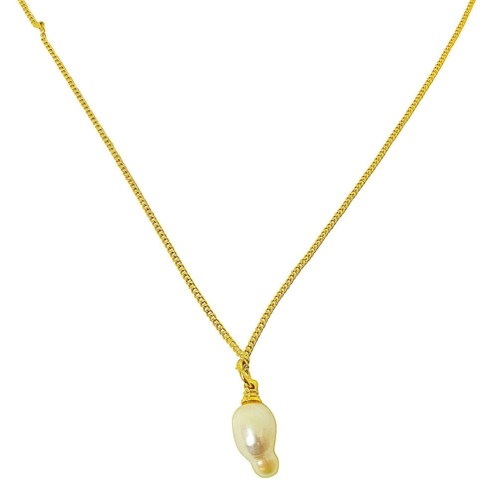 5.50ct Natural Real Freshwater Pearl Pendants with Gold Plated Chain
