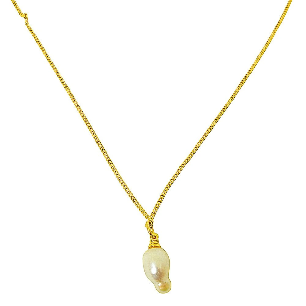 5.50ct Natural Real Freshwater Pearl Pendant with Gold Plated Chain (SPP4)