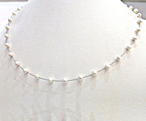 Snow White - Single Line Real Pearl Necklace (SN256)
