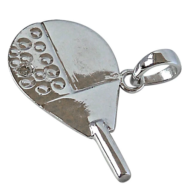 Table Tennis Racket with Diamond set in Silver for the Champaion to Show Off - Sport Collection
