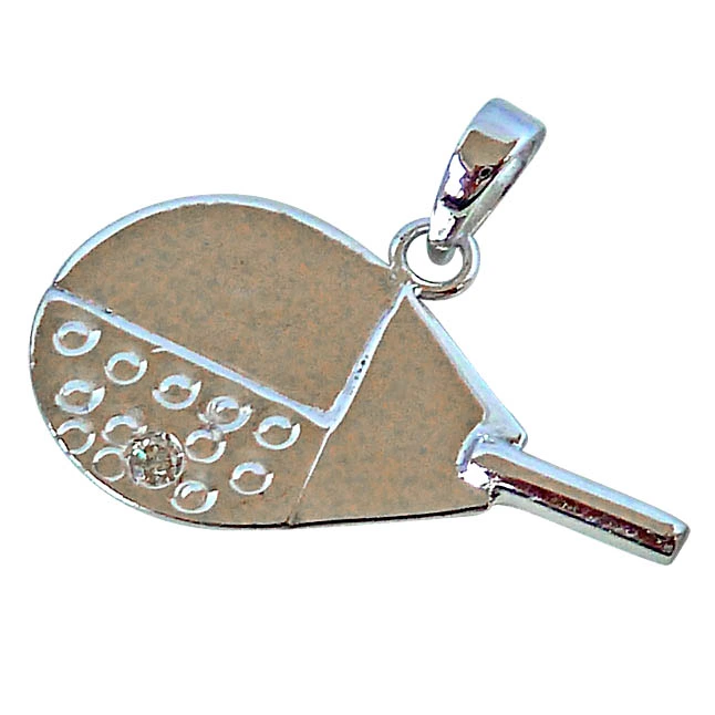 Table Tennis Racket with Diamond set in Silver for the Champaion to Show Off - Sport Collection