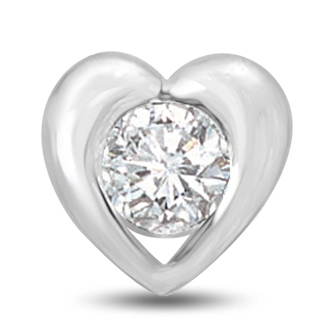 Big Solitaire Round Diamond Heart Pendants for Ladylove -Solitaire