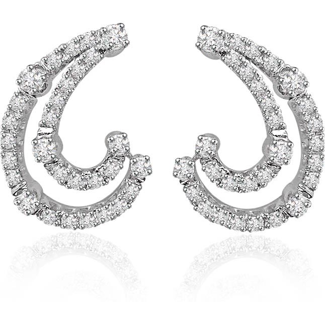 Two of A Kind -1.06ct Diamond Earrings -Designer Earrings