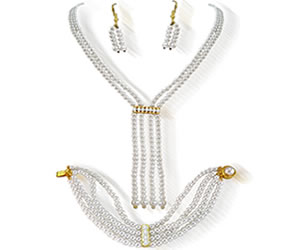 Contemporary Shell Pearl Gold Plated Set PS81