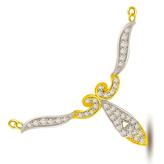 Two Tone Diamond Necklaces and Mangalsutra Pendant Surat Diamond