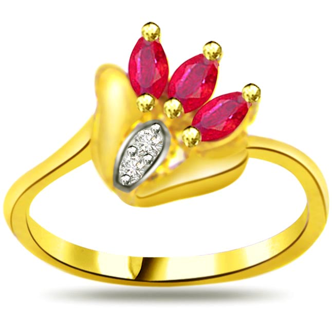 Diamond & Marquise Ruby Ring SDR961