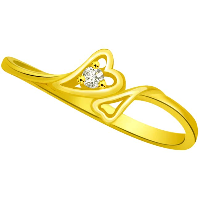 Diamond Heart Shape Gold rings SDR785