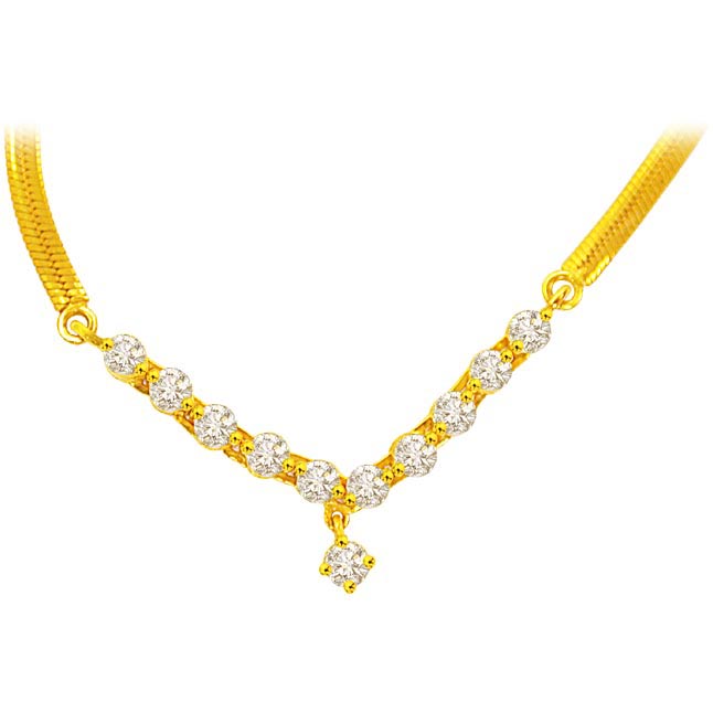 Diamond Necklace DN25 -Solitaire Mangalsutra
