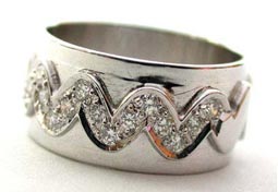 Diamond Snak B 0.32ct Real Diamond rings -White Rhodium rings