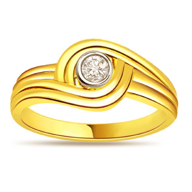 Diamond Solitaire Gold rings SDR472 -18k Engagement rings