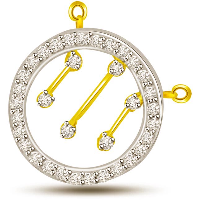 Wheels Of Fortune Diamond & Gold Two Tone Pendants -Teenage