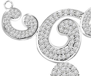 Life’s Spiral & Flower White Gold Pendant For Her (DN288)