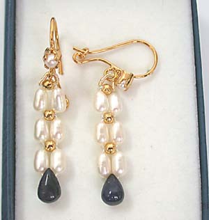 Drop Shire Rice Pearl Earring Surat Diamond Jewelry Drop Shire Rice Pearl Earrings Pres Stone Hanging
