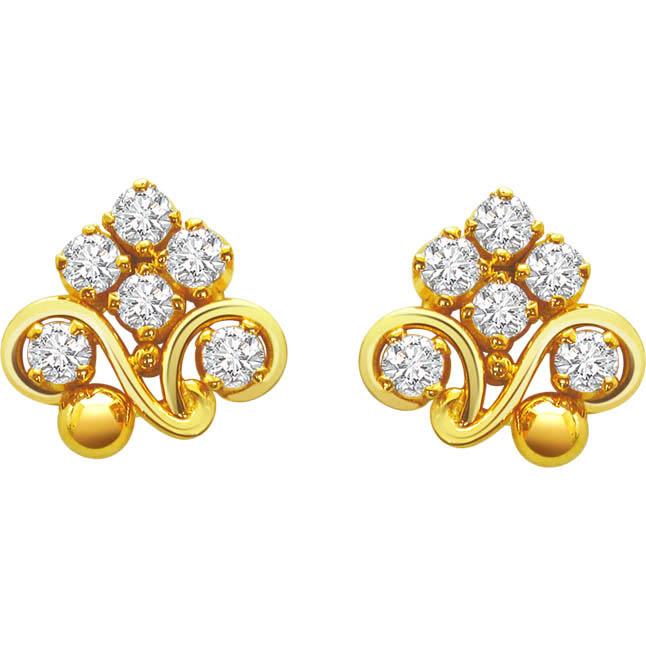 Kali Shaped Diamond Earrings -Designer Earrings