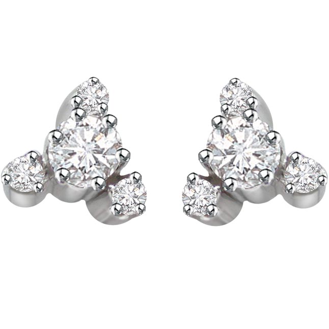 You're gorgeous -Diamond Earrings -White Rhodium