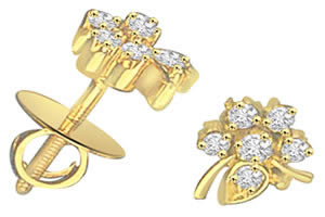 Fabulous Flower Diamond Earrings S -262 -Flower Shape Earrings
