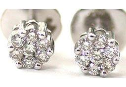 Fantastic Female Diamond Earrings -White Rhodium