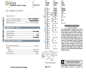 GIA certified 0.19cts J/VS2 Solitaire Diamond Ring (0.19CTJ/VS2)