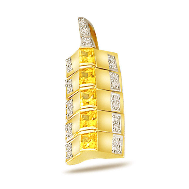 Golden Sunshine -0.15ct Diamond Gold Pendants
