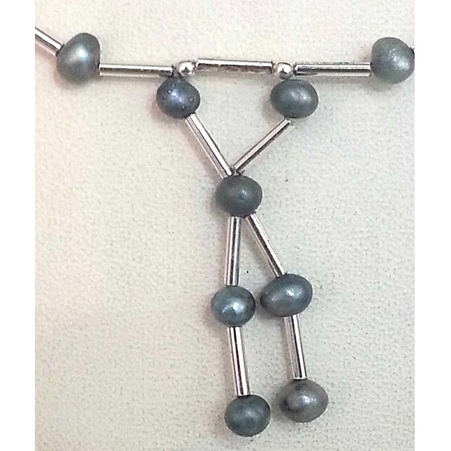 Grey Colored Pearl Necklaces - SN322