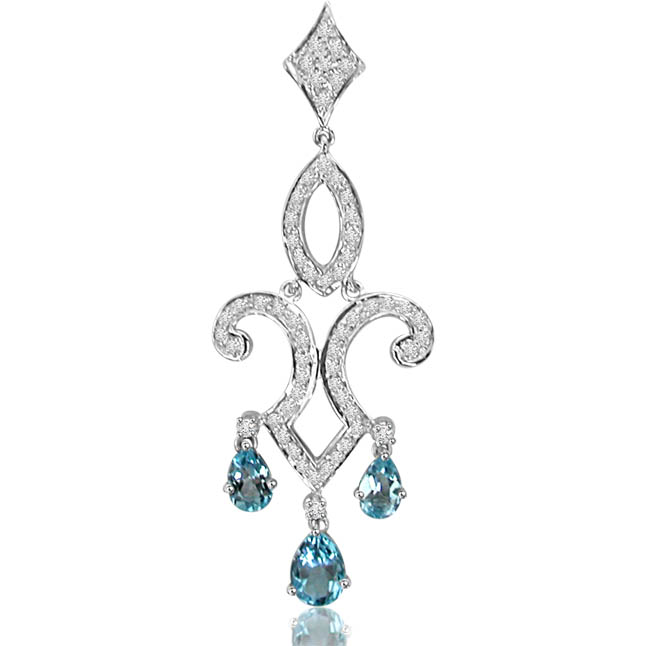 Blue Topaz Pendants Necklaces & Chains Buy Online at Best Prices