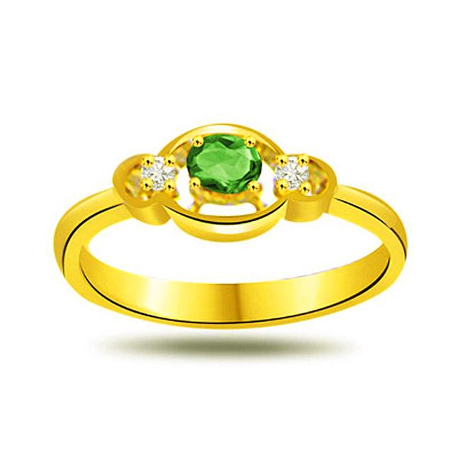 Loved One Diamond & Emerald rings in 18kt Gold -Diamond & Emerald