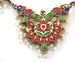 Peacock Design Meenakari Jadtar Diamond set -Meenakari Jadtar