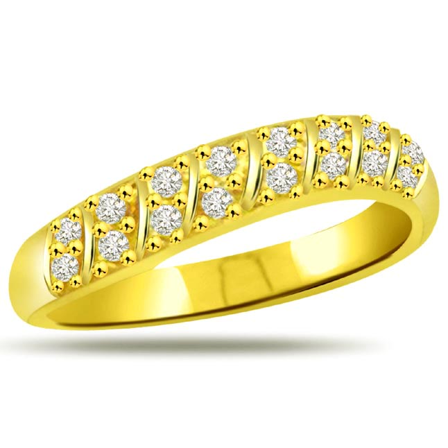 Yellow Gold Diamond Eternity Rings, 18k Engagement Rings Surat Diamond