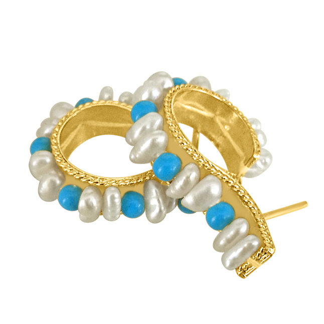 Pearl Bali Earrings Buy Real Pearl Bali Earrings Online in India Surat Diamond