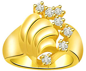 rings of Deep Love -0.21 cts Fancy Diamond rings in 18K Gold