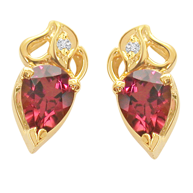 Rosy Love Diamond Rouge Earrings -Designer Earrings