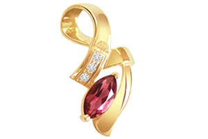 Rosy Love Diamond Pendants in 18kt Gold -Dia+Gemstone